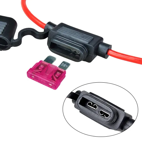 Miniatura 2 de Soporte para fusibles de 10 ga, paquete de 2 soportes para fusibles en línea MUYI calibre 10, relé de fusibles de hoja de coleta impermeable de 12 V