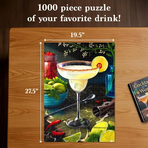 Miniatura 2 de Rompecabezas de 1000 piezas – La Margarita, diversión que aumenta el cerebro para adultos, familias, amigos, noches de juego, póster incluido