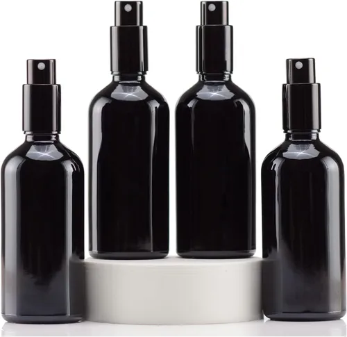 Miniatura 18 de YIZHAO Botellas de vidrio ámbar de 1 oz, con pequeño aerosol de niebla fina, tapa de metal, recargable para aceite esencial, viajes, limpieza