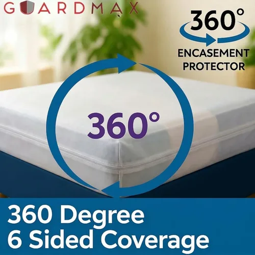 Miniatura 6 de Guardmax Funda de Colchón de Vinilo Resistente con Cremallera Tamaño Queen - Protector de Colchón Impermeable y Transpirable - Ropa de Cama