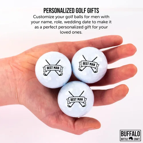 Miniatura 6 de Wilson - Funda de 3 pelotas de golf personalizadas para hombres, regalo de padrinos de boda, regalos para el padre de la novia, diseño personalizado