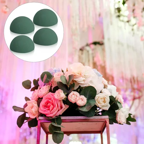 Miniatura 7 de Boao 4 piezas de bloque de espuma floral de medio balón verde, espuma floral húmeda y seca, bolas de espuma verde grandes para manualidades