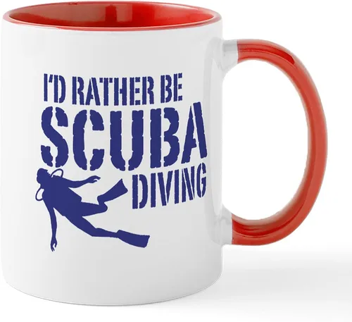 Miniatura 35 de CafePress Scuba Flag Diver Taza de café de cerámica de 11 oz (11.0 fl oz)