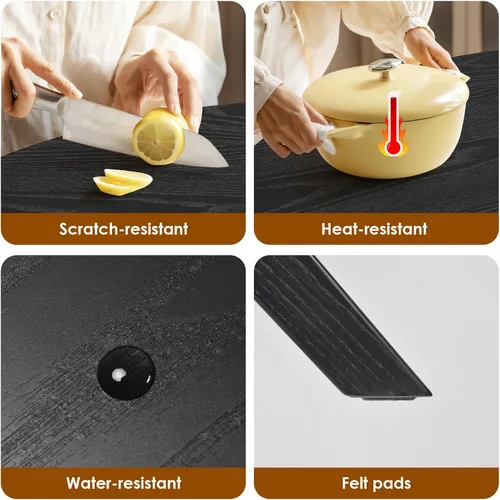Miniatura 7 de Soohow Mesa redonda de cocina de comedor de madera maciza de 47.2 pulgadas para 4-6 personas con base de pedestal que se interseca