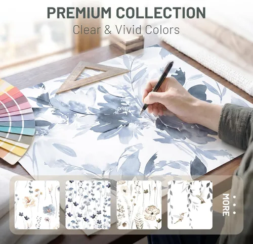 Miniatura 3 de WITHLOC - Cortina de ducha sin gancho y con forro interior impermeable de tela a presión, cortinas de tela para ducha con diseño de plantas y flores
