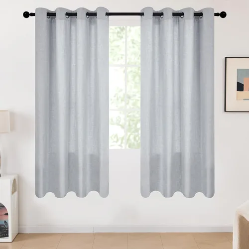 Miniatura 21 de Deconovo - Cortinas opacas para dormitorio con ojales, cortinas sólidas con aislamiento térmico, bloquean el calor, oscurecen la habitación, ahorran