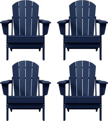 Miniatura 21 de HDPE Laguna Silla Adirondack plegable de polietileno (juego de 2), teca