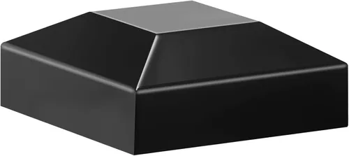 Miniatura 8 de Dunzy 6 tapas de aluminio para postes de valla, tapas negras, cubierta de poste de ajuste a presión para buzón, metal, madera, plástico, vinilo