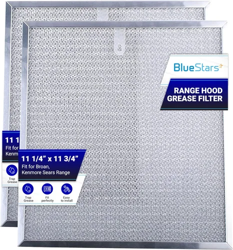 BlueStars 99010316 Filtro de grasa para campana extractora de 11 1/4 pulgadas x 11 3/4 pulgadas x 3/8 pulgadas - Compatible con Broan Kenmore Sears