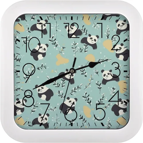 Miniatura 17 de 10" Square Modern Wall Clock,Animal Patterns Print Kitchen Clocks Wall Battery Operated,Silent Non Ticking Unique Funny Cute Wall Clock for Living