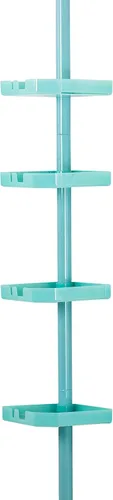 Bath Bliss Organizador de ducha esquinero de tensión de 4 niveles | Estantes | Ajustable 48"-101" | Organizador de baño | Bañera y cabina de ducha |