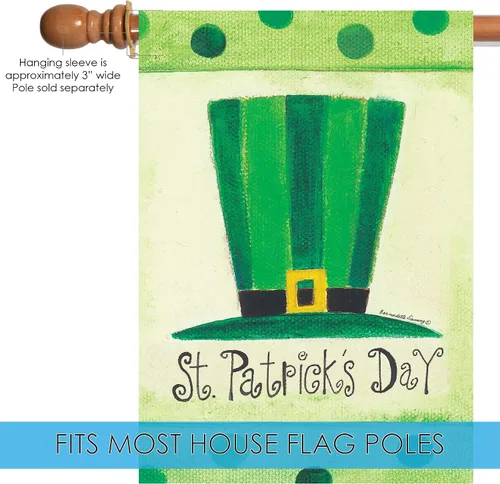Miniatura 3 de Toland Home Garden 107088 - Bandera del Día de San Patricio con sombrero de San Patricio, de 28 x 40 pulgadas, doble cara, bandera de jardín
