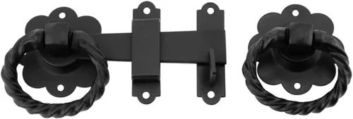 Miniatura 13 de Renovators Supply Manufacturing Acabado negro de la capa del polvo del pestillo de la puerta del pulgar de Norfolk del hierro forjado