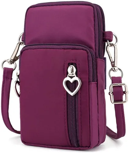Miniatura 6 de Pequeña bolsa cruzada para teléfono celular, cartera para iPhone 13, 14, 15 Pro, Galaxy S23, S24, S22, S21, Pixel 8, 7a, 6 Negro