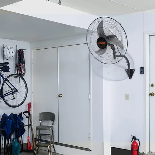 Miniatura 8 de VEVOR - Ventilador de pared de 18.0 pulgadas oscilante, de 3 velocidades, alta velocidad máxima de 4000 CFM, ventilador de pared industrial