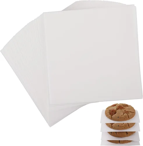 GeeRic Papel pergamino pequeño de 4 x 4 pulgadas para envoltorios de caramelos, 100 hojas para cestas de alimentos para tacos, hamburguesas, forros