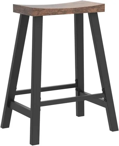 Miniatura 4 de VASAGLE Juego de 2 taburetes de bar, taburetes de altura de mostrador, sillas de bar con reposapiés, taburetes de desayuno de cocina de 23.6