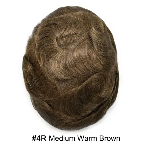 Miniatura 93 de Toupee Hair Piece For Men 100% Real Human Hair System Natural Looking Hairpieces For Men Hair Units Protesis Capilar Para Hombre 8''X10'' #610#6