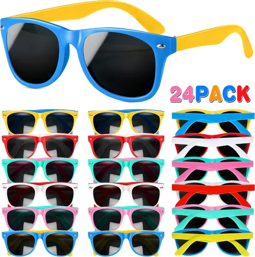 Miniatura 8 de GIFTINBOX Gafas de sol para niños a granel, paquete de 24 lentes de sol para niños, recuerdo de fiesta con protección UV para niños y niñas
