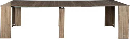 Miniatura 9 de SSLine Mesa de comedor rectangular extensible de 35 a 118 pulgadas, mesa de reuniones de conferencias súper larga para 6, 8, 12 personas, mesas