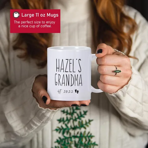 Miniatura 5 de Taza personalizada con texto en inglés "Promoted To Grandma 2023", regalos para la abuela por primera vez, anuncio de embarazo para abuela