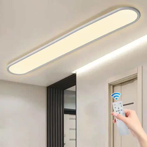 Miniatura 11 de Ganeed Lámpara de techo LED de 27.6 pulgadas, lámparas de techo lineales de alto brillo, blanco frío de 6000 K, luminaria moderna ultra fina