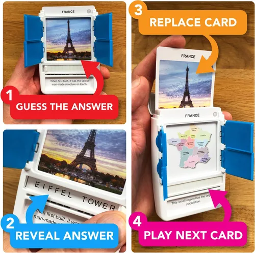 Miniatura 6 de 100 PICS France - Juego de cartas infantil de Francia, juegos de viaje divertidos y familiares, recursos de aprendizaje, tarjetas didácticas