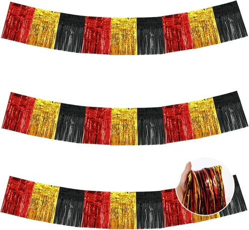 Miniatura 38 de BEISHIDA 3 Paquetes de Guirnalda de Flecos de Lámina Metálica Arcoíris Oscuro para Colgar en la Pared, Banderas de Oropiel para Halloween, Flotas