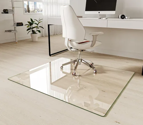 Miniatura 15 de Koonmi Tapete para silla de vidrio templado de 36"x48" - Tapete premium para silla de oficina para suelos de madera dura y alfombra de pelo bajo