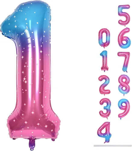 Miniatura 157 de Globo dorado champán con el número 5, globos de aluminio autoinflables grandes de 40 pulgadas del 0 al 9, globo de helio digital 5 dorado claro