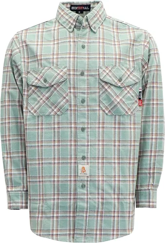 Miniatura 8 de BOCOMAL Camisas con capucha FR, camisas de franela a cuadros, con botones, resistentes al fuego, camisas de franela resistentes a la llama, chaqueta
