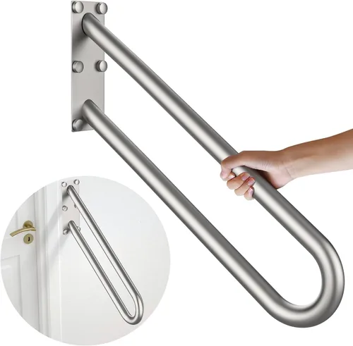 Miniatura 12 de Pasamanos de acero inoxidable de 20 pulgadas para 1-3 escalones, tubo de 1.25 pulgadas, barra de seguridad cromada en forma de U para escaleras