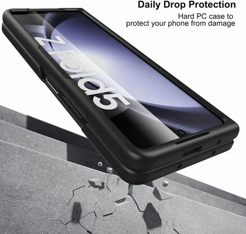 Miniatura 8 de Foluu Funda Slim Fit para Samsung Galaxy Z Fold 5, con protector de pantalla frontal integrado, cubierta protectora de PC mate ultradelgada