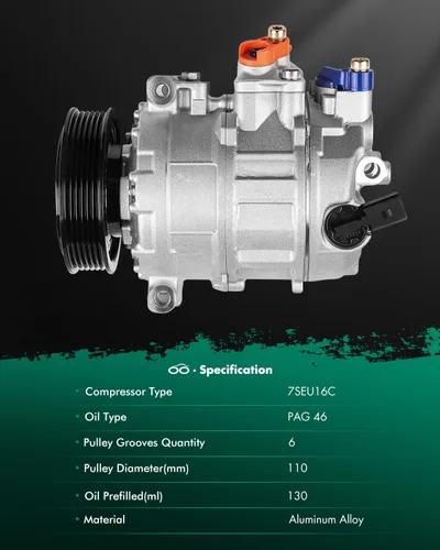 Miniatura 8 de SCITOO Compresor de CA con embrague para Volkswagen Jetta 2.0L 2006-2016, Compresor de A/C de enfriamiento rápido para Volkswagen Passat 2.0L