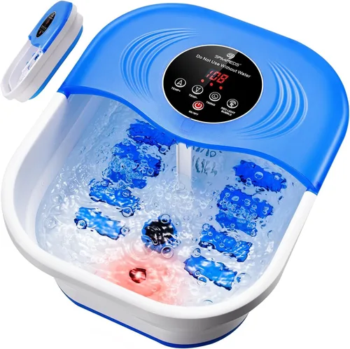 SPA4PIEDS Masajeador de baño de pies con calor, chorros de burbujas, luz roja y temporizador, spa de pies de pedicura con control de temperatura de