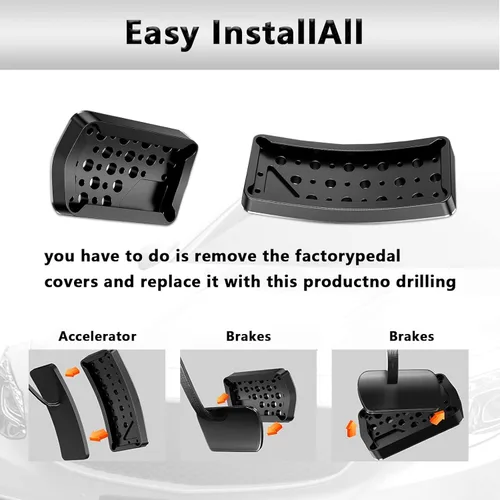 Miniatura 5 de Miytsya - 2 piezas de kit de accesorios interiores de aleación de aluminio antideslizantes para pedal de freno y acelerador, fundas para pedal