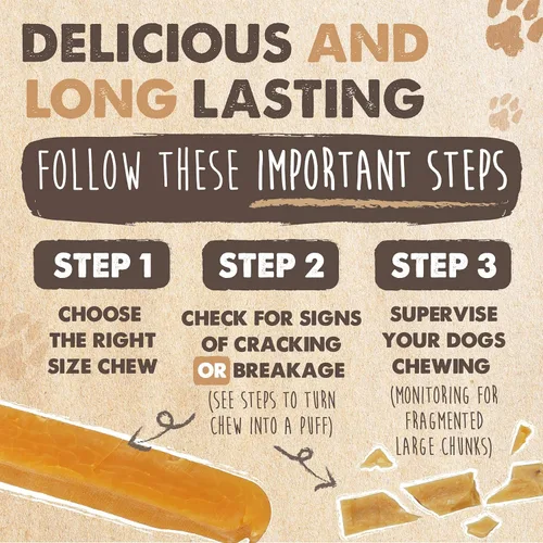 Miniatura 6 de Mighty Paw Golosinas masticables de queso Yak para perros Golosinas para mascotas 100% naturales de larga duración. Sin olor y excelentes