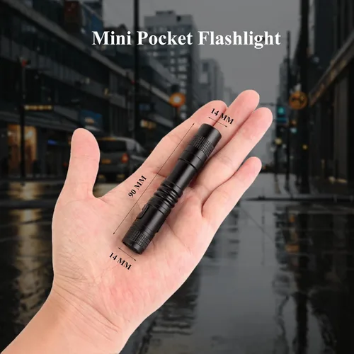 Miniatura 2 de Mini linterna, paquete de 3 linternas de bolsillo, linternas de luz para bolígrafo pequeño con clip, linternas portátiles con batería AAA, ideales