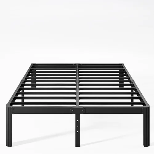 Miniatura 18 de Marco de cama King de metal de 16 pulgadas de alto, no necesita somier, plataforma de marco de cama de tamaño King resistente, sin ruido, fácil