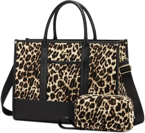 Miniatura 16 de LOVEVOOK Bolso para laptop y bolsa de mano para mujeres, bolso de trabajo de 15.6 pulgadas, gran bolso profesional para maestra, liviano, bolso