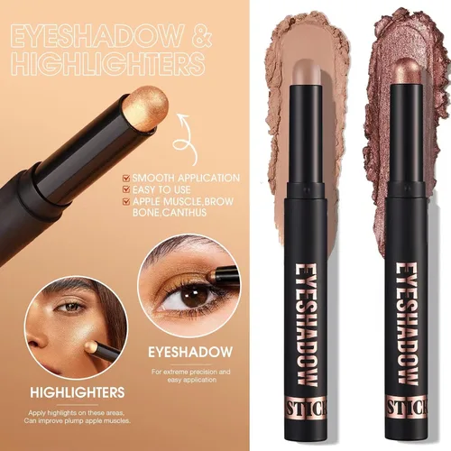 Miniatura 5 de Sombra de ojos en barra color gris topo malva, lápiz de sombra de ojos suave y suave, lápiz iluminador de sombra de ojos de alta pigmentación