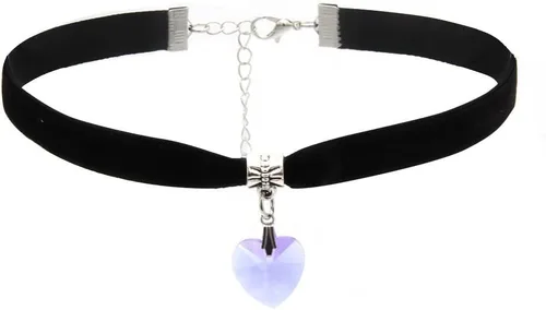 Miniatura 3 de LOYJOY - Collar con dije de corazón de diamantes de imitación cadena ajustable cadena de terciopelo para clavícula moda elegante gargantilla