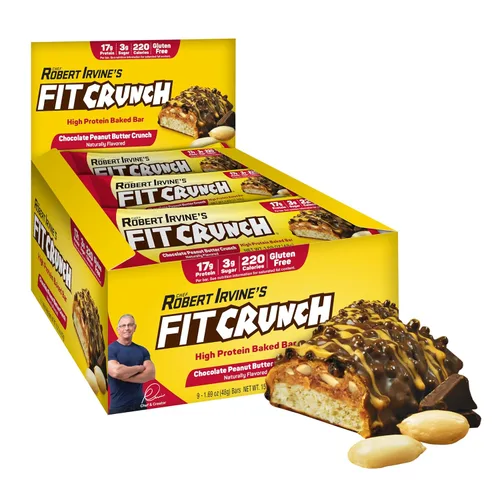 Miniatura 7 de FITCRUNCH - Barras de proteínas para aperitivo de tamaño snack, barra horneada de 6 capas, 4 g de azúcar, sin gluten y centro suave de pastel