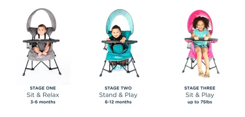 Miniatura 9 de Baby Delight Silla Portátil Go with Me Venture Para interior y exterior Toldo solar 3 etapas de crecimiento para niños Camuflaje carbón