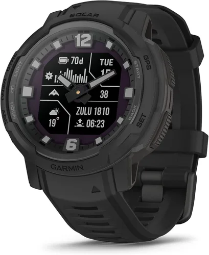 Miniatura 8 de Garmin Instinct Crossover Solar, reloj inteligente híbrido resistente con capacidad de carga solar, manecillas analógicas y pantalla digital, azul