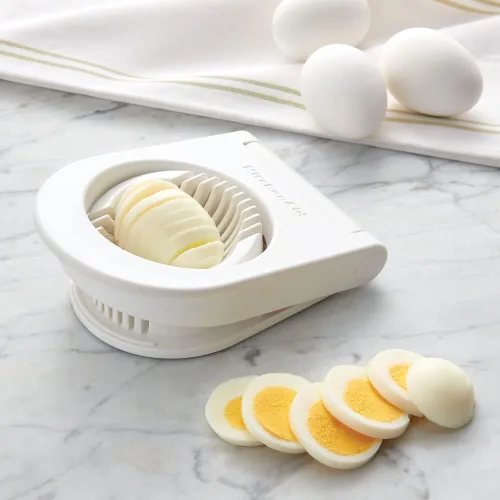 Miniatura 6 de KitchenAid Cortador de huevos clásico con alambres de acero inoxidable, 9 pulgadas, blanco