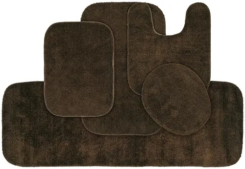 Miniatura 78 de Garland Rug 2 alfombras de baño tradicionales de nailon lavables color morado (17 x 24 pulgadas, 21 x 34 pulgadas), suaves, absorbentes y elegantes