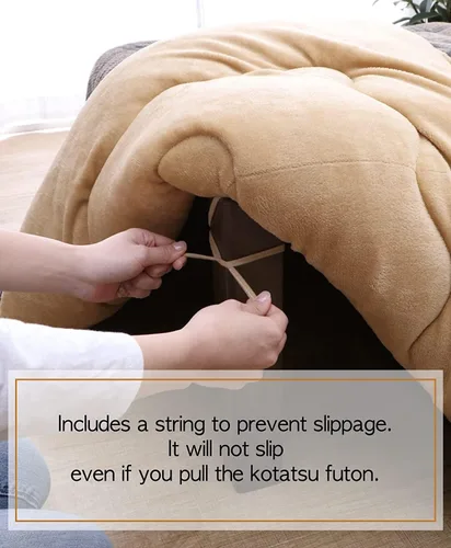 Miniatura 5 de BJDesign Futón Kotatsu lavable con diseño casual a cuadros, material de tela 100% poliéster, para el hogar y la vida, manta Kotatsu japonesa