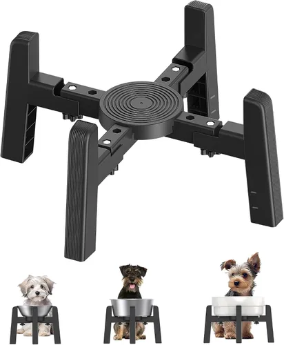 Miniatura 12 de CZPET Soporte dispensador de agua para perros, soporte para comederos automáticos de mascotas, soporte elevado ajustable de ancho y altura