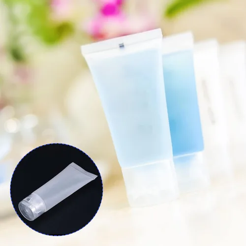 Miniatura 2 de M METERXITY Paquete de 50 botellas de viaje recargables, champú acondicionador, tubos cosméticos vacíos con tapa abatible para viajes domésticos